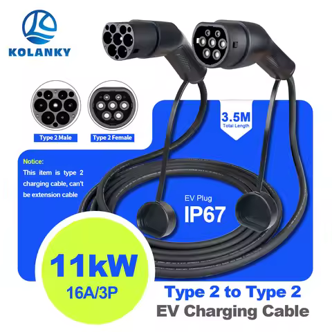 EV Charging Cable 11KW Type 2 Male To Female Electric Car Charging Cord for Public Charger Station a