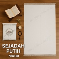 Empty White Prayer Rug | Plain White Prayer Rug, Double-Sided Prayer Rug, White Velvet Prayer Rug, C