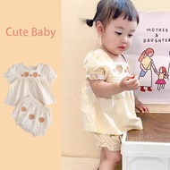 Newborn Baby Clothes Jumpsuit Cute Red Flower Onesie Infant Girl Cotton Short Sleeves Drees Clothing
