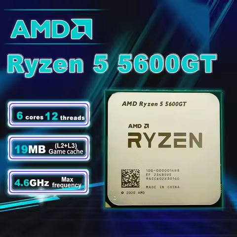 NEW AMD Ryzen 5 5600GT R5 5600GT 3.6 GHz 6-Core 12-Thread CPU Processor 7NM L3=16M 100-000001488 Soc