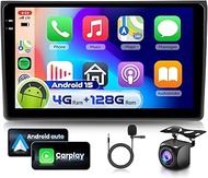 4G 128G VECHTEL 9 Inch Bluetooth Car Radio for Audi A4 2004-2008 Carplay Android Car, Android 15, EQ