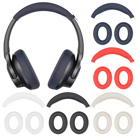 For Anker Soundcore Life Q20i Silicone Earpads Head Beam Zipper Protective Cover Waterproof Headband