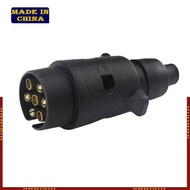 HIk 7 Way 7 Pin Round Plastic 12V RV Trailer Plug Connector Standard Car Socket Plug