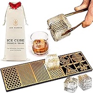 Clear Ice Cube Maker Design Tray - Craft Modern Ice Molds for Bourbon & Cocktails in 5 Seconds - Whi