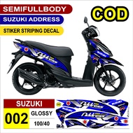 Striping Variation Suzuki Address FI 110/sticker decal Motorcycle Address FI 110/sticker lis Suzuki 