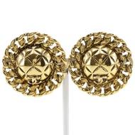 【日本直寄】香奈兒 CHANEL COCO 標誌 耳環 菱格紋 古董 鍍金 約23g 女性【二手】