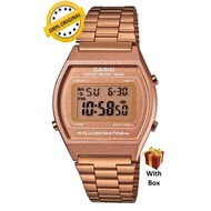 (Unisex) 100% ORIGINAL CASIO B640WC-5ADF Rose Gold Unisex Stainless Steel Digital Watch