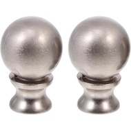 2pcs Lamp Shades Finials Cap Knob Lamp Decoration for Harp Holder Brushed Nickel Silver