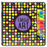 [Make Believe] Emoji Art Doodle Book with 5-tier coloring pencil