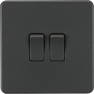 Knightsbridge Screwless 10AX 2G 2-Way Switch - Anthracite