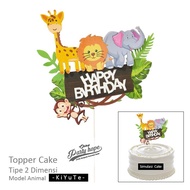 Topper Cake Karakter Animal / Hiasan Kue Topper Animal / Toper Kue Karakter Animal Zoo / Cake Topper