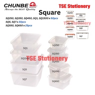 CBware 25/30/50Sets SQ250 SQ350 SQ450 SQ550 SQ650 SQ1 SQ5 SQ7 SQ1500 Chunbe Square Food Container Ko