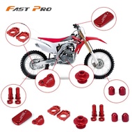 Motorcycle CNC Axle Block Brake Clutch Fluid Reservoir Cover Set For HONDA CR125R CR250R CRF250R CRF