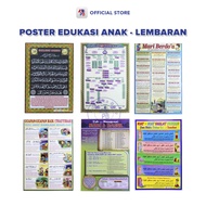 Poster Edukasi Anak Lembaran Seri Niat-niat Shalat Fardu / Mari Berdoa / Ucapan Baik Thayyibah / Sho