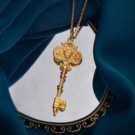 Hollow Clavicle Chain Key 8 Necklace Accessories Scepter Pendant Light Luxury Exquisite Gold Color F
