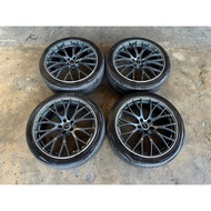 Rays Homura 2x10 20 Inch 20x8.5JJ ET38 5x114.3 PCD Sport Rims with Tyres Original Halfcut Made in Ja