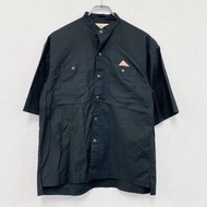 古著Coen KELTY 短袖毛領襯衫，黑色，S 碼