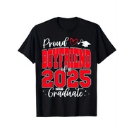 Proud Boyfriend Of A Class Of 2025 Graduate Graduation T-Shirt, Proud T-Shirt, Honor Souvenir Tee, F