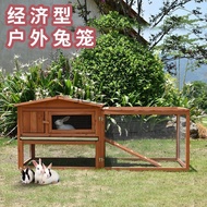 ST-🚤FIts Rabbit Nest Rabbit Cage Rainproof and Sun Protection Anti-Corrosion Outdoor Yard Wooden Rabbit House Courtyard