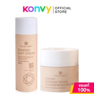 Moleculogy Set 2 Items Starter Soft Cream 150g + Overnight Repair 72 Hours Moisture Lock 50g
