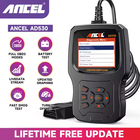 2025 ANCEL AD530 Automotive OBD2 Scanner Professional Car Code Reader Battery Tester Check Engine OB