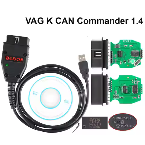 OBD2 Diagnostic Tools Commander 1.4 VAG K+CAN OBDII Scanner for VW AUDI With FT232RL PIC18F25K80 Cod