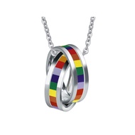 < 316 Shop > Today [F468] (High-Quality Titanium Steel Necklace-Rainbow Ring Necklace/Ring Necklace/