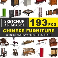 SketchUp | 3D Model 3D Model Chinese / Nyonya Furniture Set 193 for home interior design | Exclusive