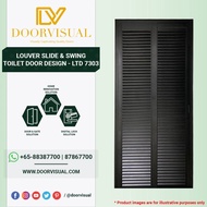 Black Louver Slide & Swing Toilet Door Design