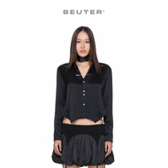Women's Cropped fit Shirt - BEUTER WMNS Poplin Women's Shirt Black