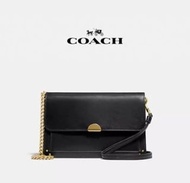 Coach 專櫃款Dreamer 光面牛皮素黑WOC 手提包 斜跨包 側背包（76128 B4/BK)