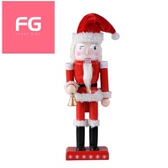 1 PCS Wood 25CM Wood Nutcracker Santa Figure Ornaments