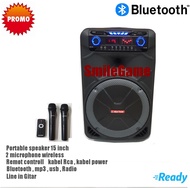 Speaker Meeting Asatron 15 inch Ht 8881+2mic wireless