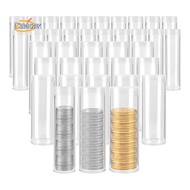 【caesarA8】Coin Tubes Assorted Sizes Coin Storage Tubes Clear Plastic Coin Tubes Coin Tubes Coin Coll