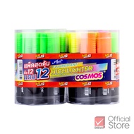 [12 แถม 12] Elfen ปากกาไฮไลท์ ปากกาเน้นข้อความ คอสมอส จำนวน 24 ด้าม