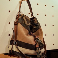 Burberry 迷彩絶版水桶包(附小包)