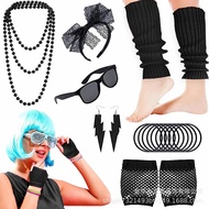 1980s Prom 80s Accessories Headband Gloves Knee Pads Bracelet Glasses Set 80s Prom Dress Up