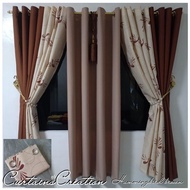 WindowStyleMNL 3in1 "Bird Brown" Curtain 5-8 feet