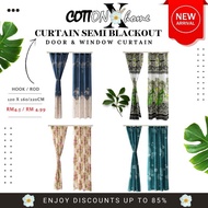 COTTONXHOME C1B-67 Cheap viral curtains THICK FABRIC Semi Blackout Curtains Ready Stock In Malaysia 