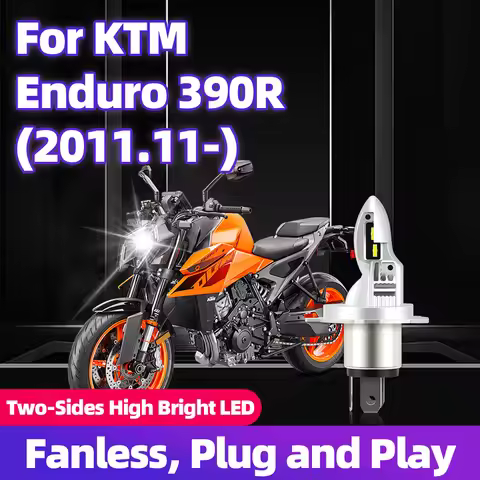 Bright White Motorcycle LED Bulb Headlight 1PC 65W H4 9003 Hi/Lo Motorbike Lamp 12V For KTM Enduro 3