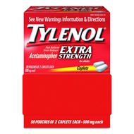 Tylenol 40900 Extra Strength Dispenser Box (50 Pouches of 2 Caplets Each) Tylenol 40900 Extra Streng