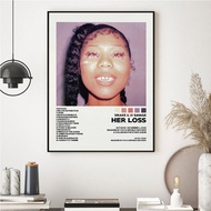 Drake & 21 Savage Poster Her Loss Album Cover Tracklist Poster HD Prints Wall Art Painting Picture P