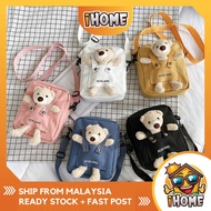 iHOME 1181 Cute kids bear tote sling bag women handbag clutches Canvas Shoulder Fashion Bags Design 