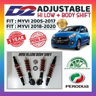 D2 ADJUSTABLE VIVA MYVI 2005-2020 HI LOW BODY SHIFT ABSOBER SPRING PASSO AVY