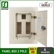 Koten Premium Type Panel Box 2 Pole Bolt On - 6 Branches