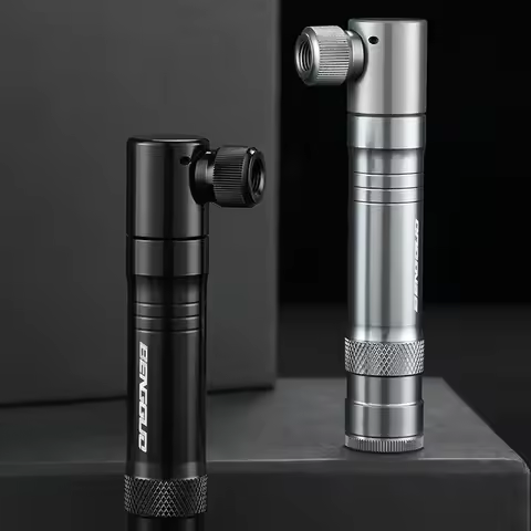 Mini Bicycle Pump with Tubeless Tire Repair Kit Schrader & Valve CO2 Bike Tire Inflator Aluminum All