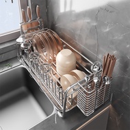 304Stainless Steel Dish Rack Bowl Rack Draining Dish Rack Kitchen Household Narrow Edge Dish Rack Bo