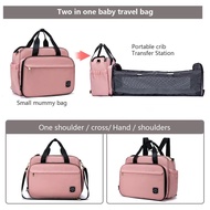 41d LEQUEEN 3 In 1 Diaper Bag Backpack Foldable Baby Bed Waterproof Travel Bag with USB Charge u8w