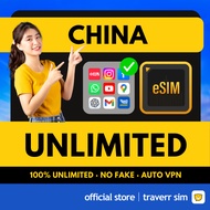 【中国 China eSIM Unlimited】【🔥 Real Unlimited】【✅ Google IG FB WS】Travel eSIM