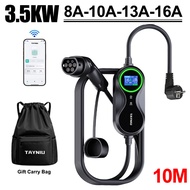 TAYNIU เครื่องชาร์จ EV แบบพกพา 16A 3.5KW 7KW 32A สายชาร์จ 10m พร้อมการควบคุม WIFI APP สำหรับรถยนต์ E
